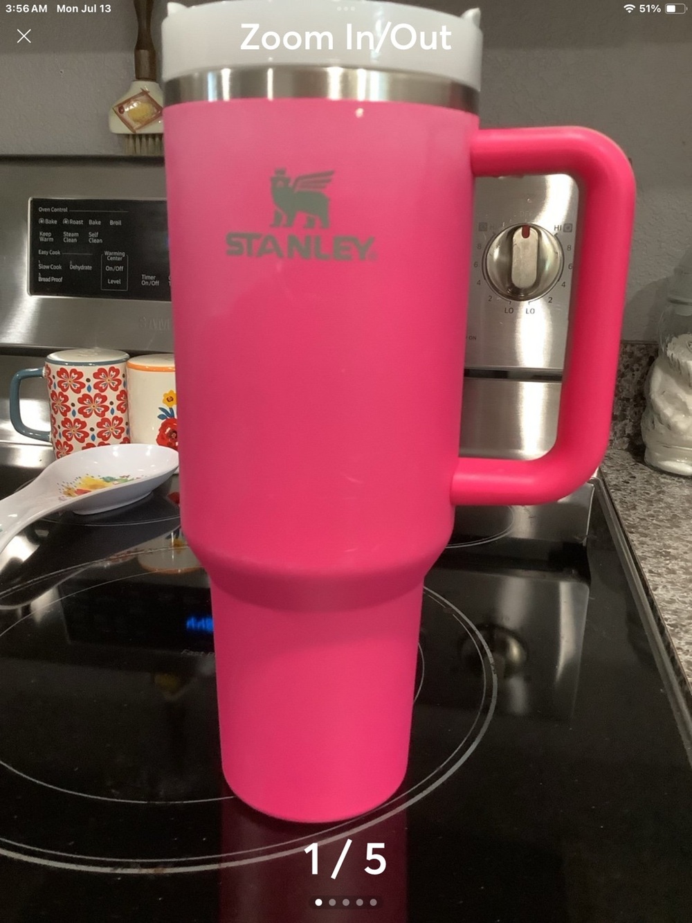 Stanley Hot Pink Travel Tumbler with Handle
